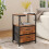Living And Home Nightstand Bedside Table with Charging Station and LED Lights 1