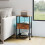 Living And Home Nightstand Bedside Table with Charging Station and LED Lights 2