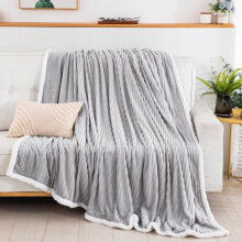 (Silver, King) Large Faux Fur Plush Fleece Bed Blanket Sofa Throws Double & King Size Washable Soft summer machine wash beige blanket