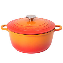 (Orange) Aluminium Casserole Dishes with Lid Oven Proof – Non Stick Deep Dutch Oven Cookware – Induction Cooking Pot – Oven Saf