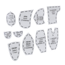 Memory Bear Vorlage Lineal Set Acryl Memory Bear