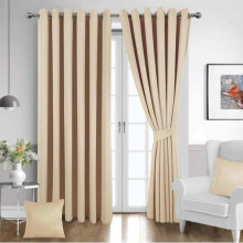 (Beige, 66" X 72" Inches) THERMAL BLACKOUT CURTAINS Ready Made Eyelet Ring Top Energy Save+ Free Tie Backs Curtains Drapes for Bedroom with Wate