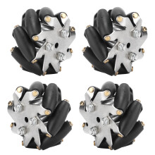 4 Stück 48 mm langlebige Mecanum-Räder aus Stahl,