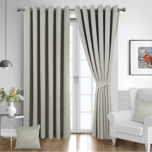 (Silver Grey, 66" X 54" Inches) THERMAL BLACKOUT CURTAINS Ready Made Eyelet Ring Top Energy Save+ Free Tie Backs Curtains Drapes for Bedroom with Wate
