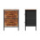 Living And Home Nightstand Bedside Table with 2 Fabric Storage Drawers, Brown+Black 4