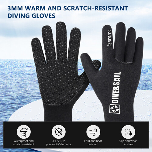 mm Tauchhandschuhe, warm, kratzfest, LSF 50+, 1
