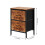 Living And Home Nightstand Bedside Table with 2 Fabric Storage Drawers, Brown+Black 6