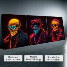 (12X16inch(Framed)-T, Multicolor) Game Console Neon Pattern Canvas Painting with Frame, 3 Counts/set Creative Wall Art Poster, Wall Art Decor for Home