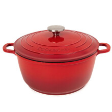 (Red) Aluminium Casserole Dishes with Lid Oven Proof – Non Stick Deep Dutch Oven Cookware – Induction Cooking Pot – Oven Saf