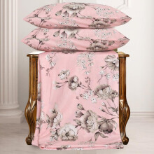 (Floral Pink, SUPER KING) Luxury 4PCS Complete Printed Bedding Set, 1x Duvet Cover 1x Matching Deep Fitted Sheet and 2x Pillowcase Reversible