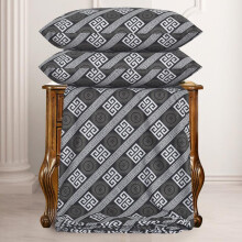 (Classic Grid, KING) Luxury 4PCS Complete Printed Bedding Set, 1x Duvet Cover 1x Matching Deep Fitted Sheet and 2x Pillowcase Reversible