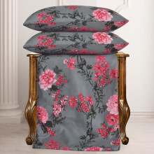 (Blossom Pink, SUPER KING) Luxury 4PCS Complete Printed Bedding Set, 1x Duvet Cover 1x Matching Deep Fitted Sheet and 2x Pillowcase Reversible