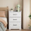 Living And Home Modern 3-Drawer MDF Bedside Table 2