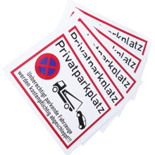 Set of 5 Private Parking Signs Weather Resistant Metal Plate
