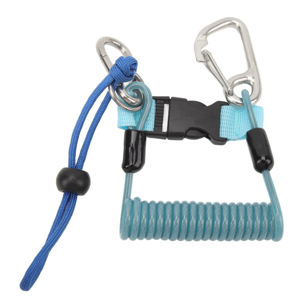 Diving Lanyard, Stainless Steel Spiral With Quick Release Buckle For Cameras 9365049537308