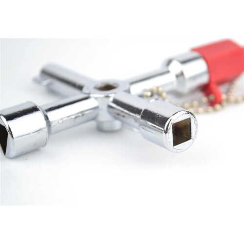 Multifunction electrical control cabinet elevator triangle key with screwdriver for train subway faucet water meter valve lock 1pc 1