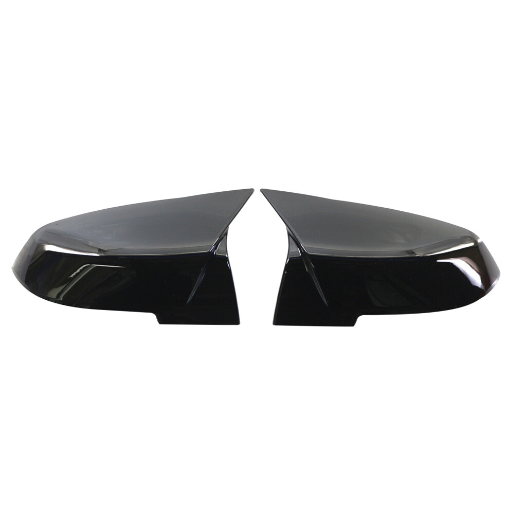 Paar Glanz Schwarz Hinten Spiegel Abdeckung Kappen 8223848507780