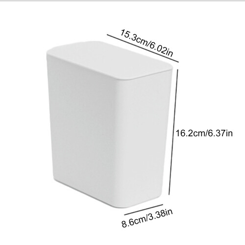 Desktop Bin Small Trash Can with Cover Bathroom Bedroom Trash 2