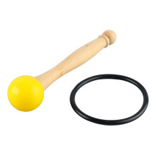 Klangschalenschlägel, Holzgriff, Gummikopf, klar,