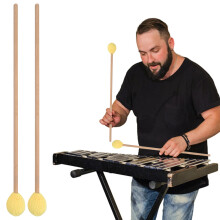 1 Paar Marimba-Schlägel, mittelharter Garnkopf mit