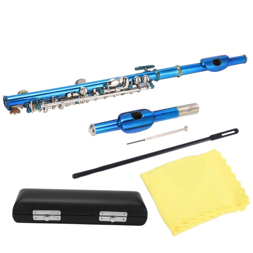 Piccoloflöte Kupfernickel Blau + E-Taste 1