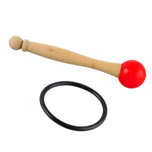 Klangschalenschlägel, Holzgriff, Gummikopf, klar,