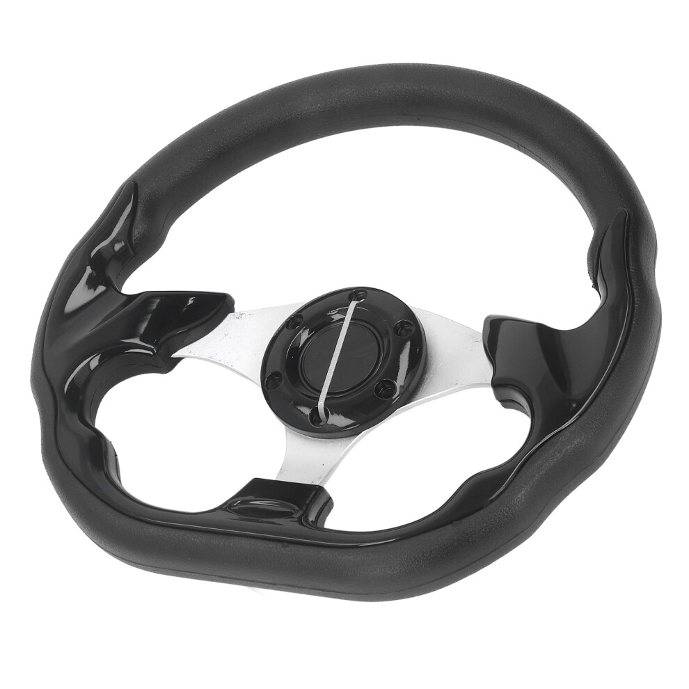 13-Zoll-Lenkrad, Schwarzes Pu-Leder, Rennstil, 8223848564547
