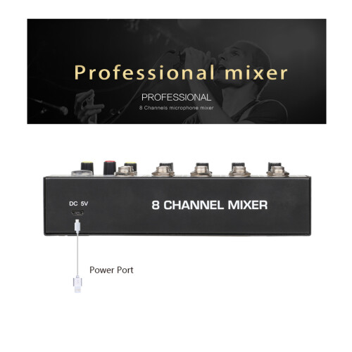 8-Kanal-Multifunktions-USB-Audiomixer Tragbarer 2