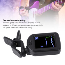 Clip-On-Gitarrentuner, Farb-LED-Bildschirm, 360