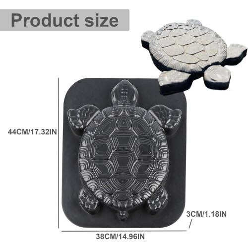 Stepping stone mold for concrete turtle statue DIY garden paths 1