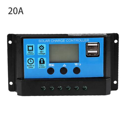 Ελεγκτής PWM Αυτόματος ηλιακός ελεγκτής 12V24V Ελεγκτής ηλιακής φόρτισης με οθόνη LCD