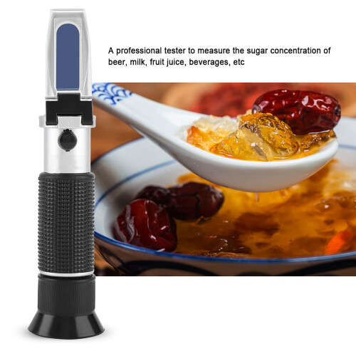Refractometer For Sugar Testing, Professional Handheld Brix Tester With Automatic Temperature Compensation High Accuracy Food Industry Beverage Concen 2