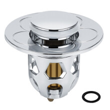 Universele afvoerstop met veermechanisme voor gootsteenafvoeren, perfect compatibel met afvoergaten van 34 mm tot 40 mm, verdikte roestvrijstalen