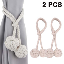 Cordoncino decorativo con nodo a palla, fermatende artigianali, in cotone naturale, facile installazione, non sono necessari attrezzi, anello