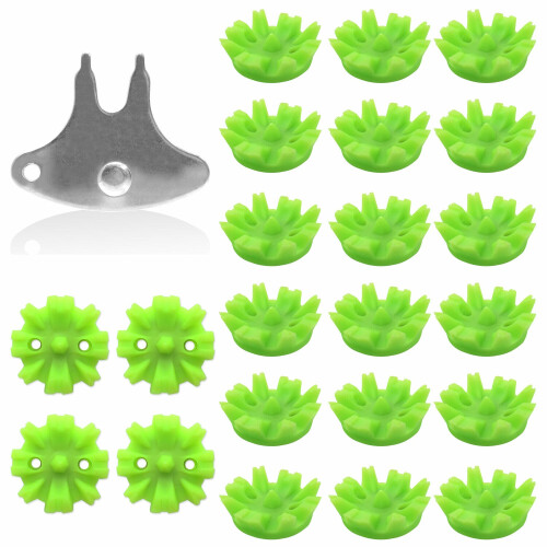 22 Green Cricket Replacement Spikes with Spanner