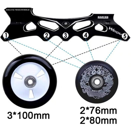 Inline Skates Adjustable 3x100mm or 4x76/80mm Wheels High Ankle Professional Ref: 5313 1