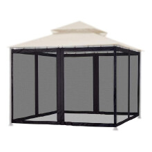 Mosquito Net Outdoor Zipper Curtain Style Privacy Screens Keep Bugs Out and Enjoy Outdoor Stay Black 300*300