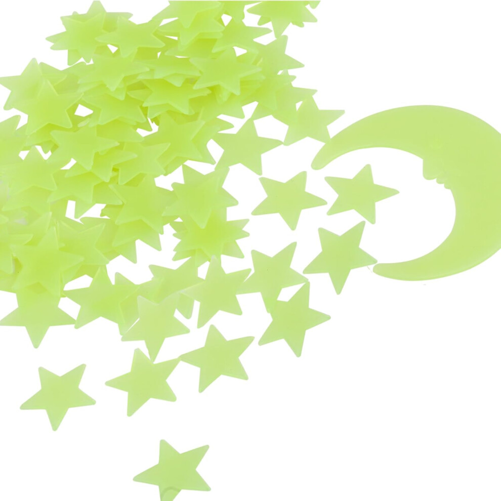 Glow In The Dark Stars, Ideal Plastic Stars Wall Decor For Creativity Development And Non-Toxic Eco Friendly Usage In Kids Room Decorations