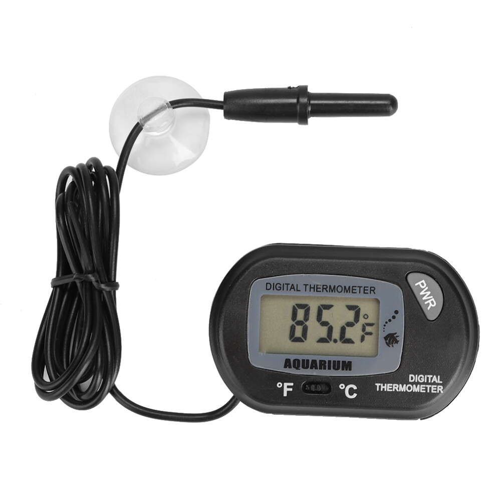 Fish Tank Water Temperature Monitor, Digital Aquarium Thermometer With Terrarium Temperature Measurement For Fresh And Saltwater Tanks