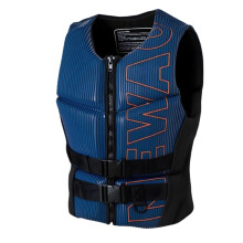 Life jacket with zipper and adjustable belt, buoyancy vest, life jacket for kayaking, fishing, surfing (NavyBlue, S) S Navyblue