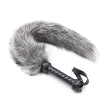 SM Tail Whip Male Female Sex Tease Whip Sex Toy Whip with Handle Training Tool Gray