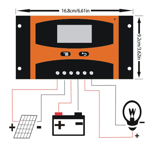 Contrôleur de régulateur solaire 12V 24V, affichage LCD 2