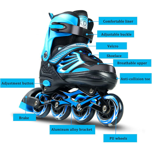 Inline Skates for  with  Wheels, Silent ABEC7 Bearings, Red, EU2833 1