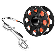 Scubas diving reel finger spool with snap clip diving reel diving reel for underwater diving black