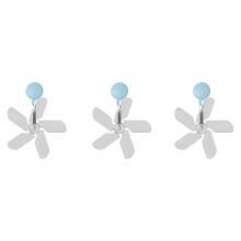 3Pcs Wall Mounted Conditioning Guide Fan Adjustable-Sky blue