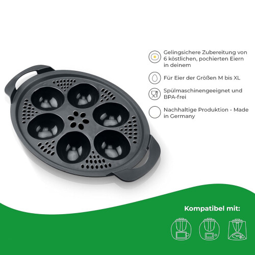 Food Grade PP Poached Eggs Maker Cooker Insert Kitchen 2