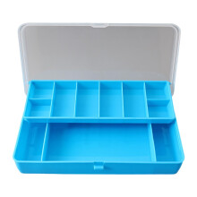 Fishing box, fishing bait box, multifunctional, with partitions, fishing equipment organizer, bait storage box for outdoor gifts, blue