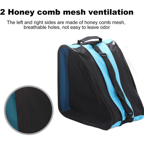 Ice Skate Storage Bag,,, Shoulder Strap, Blue 2