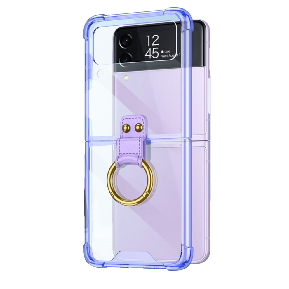 Galaxy Z Flip 4 Case, Hinge Protection Full-Body Protection Shockproof Case With Ring Kickstand For Samsung Galaxy Z Flip 4 5G (2022), Slim Design (1) 9486358057865