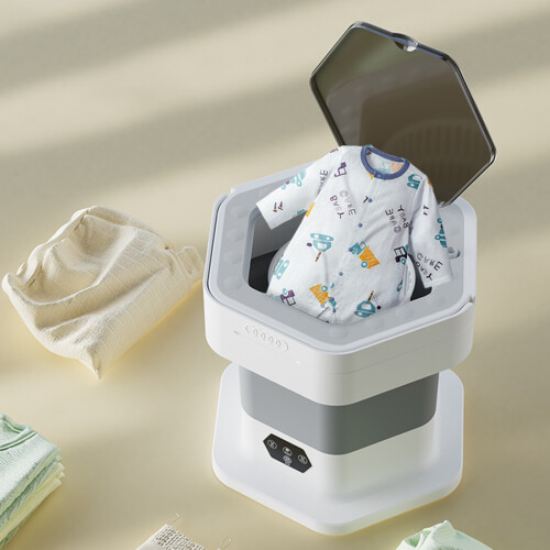 Petite machine à laver pliante, dortoir, lave-linge,-Gris clair 1